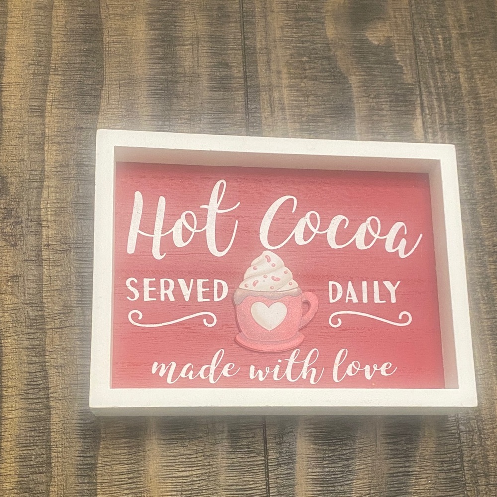 Christmas Hot Cocoa Wooden Wall Sign